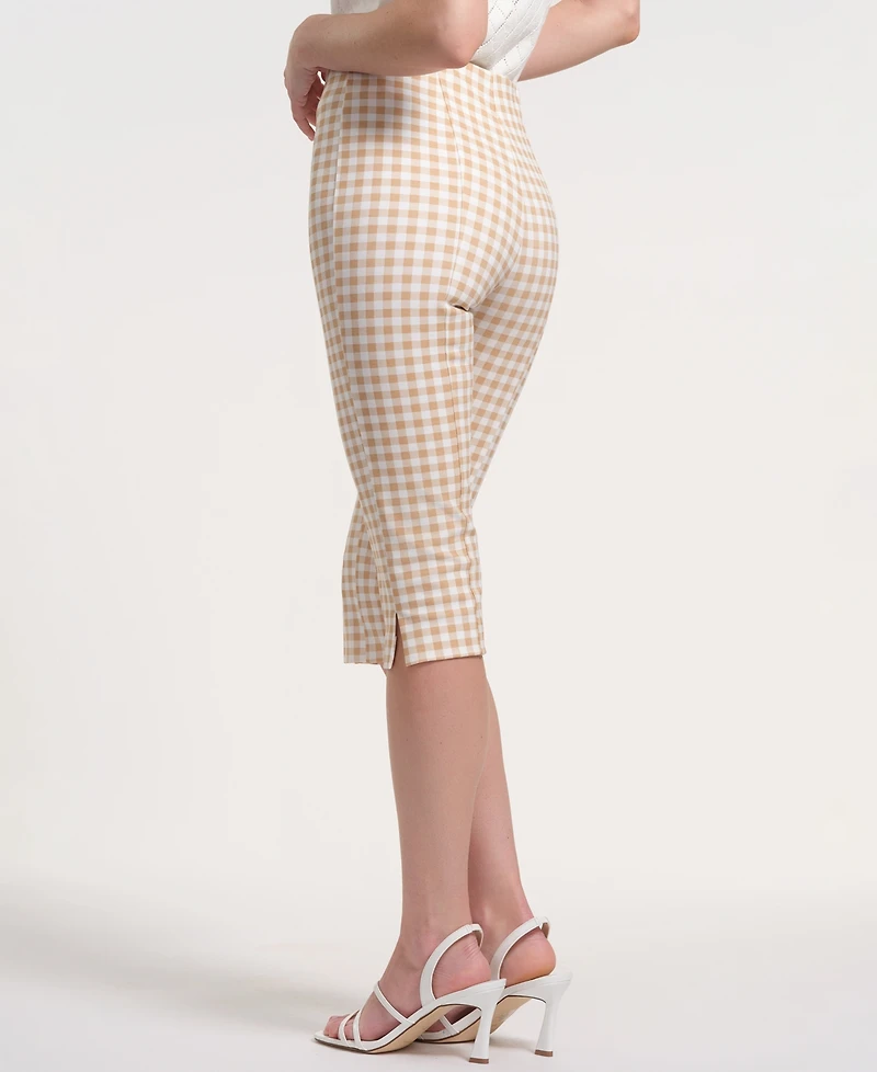 Isaac Mizrahi Women's Slide-Slit Plaid Pants