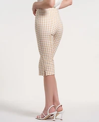 Isaac Mizrahi Women's Slide-Slit Plaid Pants