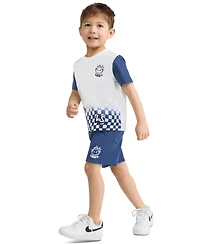 Levi's Boys' 2T-7 Smiley Check T-Shirt and Shorts, 2-Piece Set