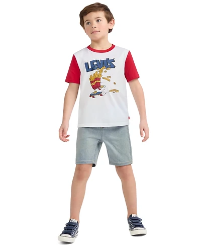 Levi's Boys' 4-7 Fry Guy Tee & Denim Shorts Set