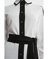 Karen Millen Women's Belted Midi Shirt Dress