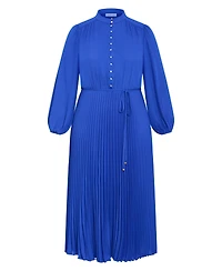 City Chic Women's Halle Long Sleeve Pleat Dress