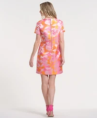 Isaac Mizrahi Women's Short-Sleeve Mini Floral Dress