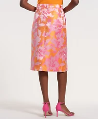 Isaac Mizrahi Women's Pull-On Midi Floral Skirt