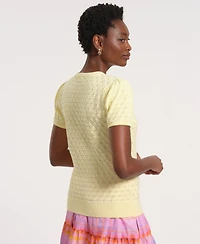 Isaac Mizrahi Women's Short-Sleeve Crewneck Sweater