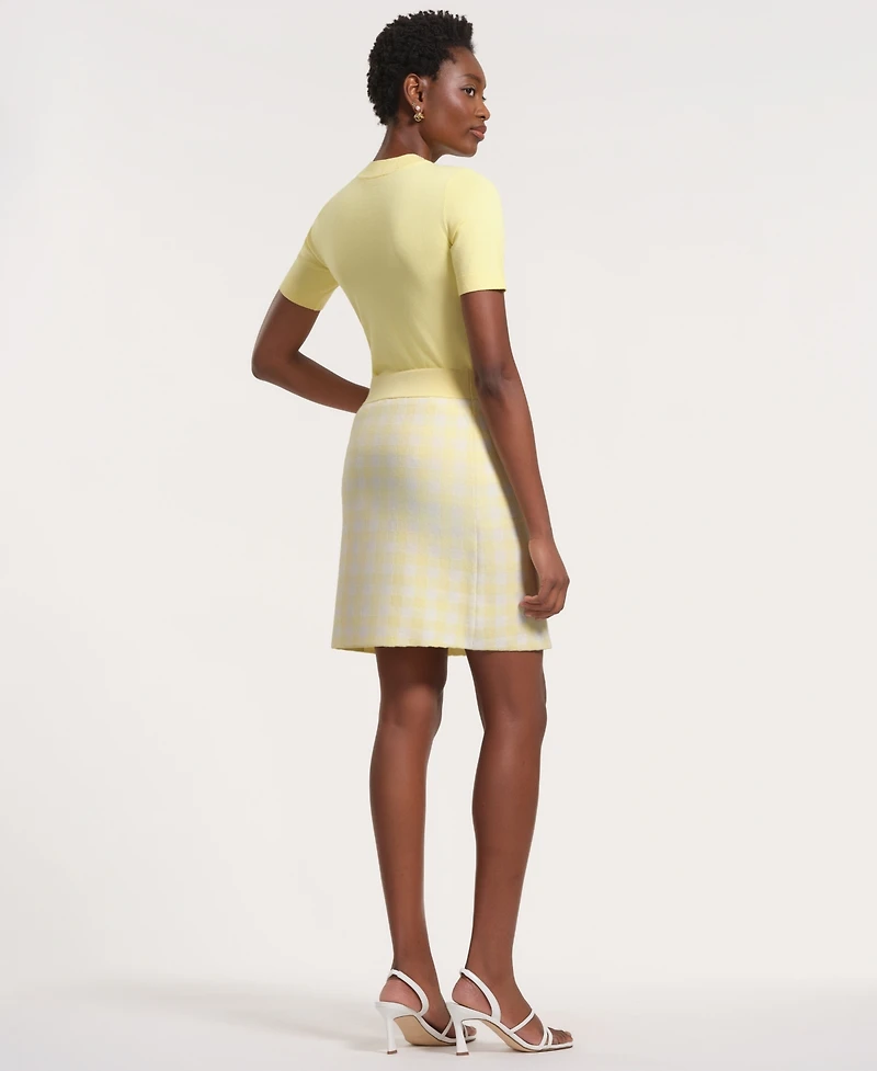 Isaac Mizrahi Women's Gingham Midi Skirt