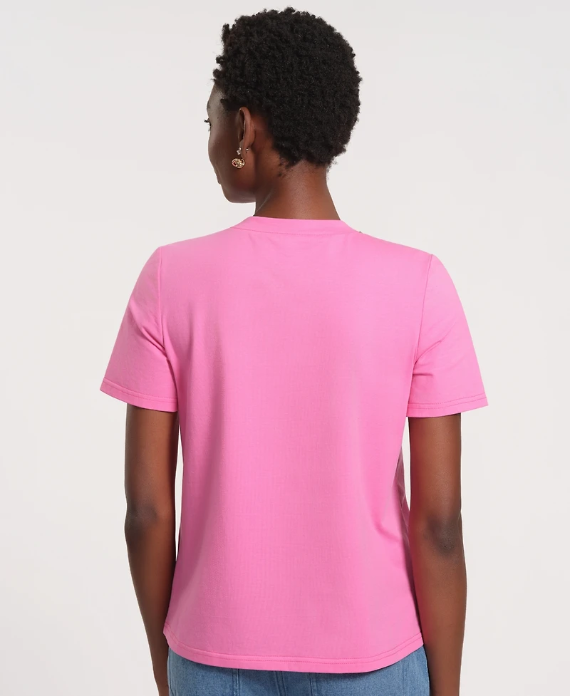 Isaac Mizrahi Women's Short-Sleeve Embellished T-Shirt