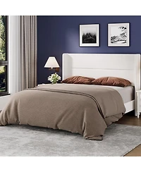 gaomon Soft Upholstered Platform Bed Frame with Wingback Headboard – Sturdy Wooden Slats, Noise-Free, No Box Spring Needed