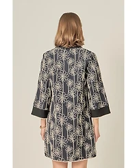 English Factory Women's Floral Embroidered Collar Mini Dress