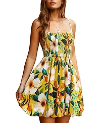 Cupshe Women's Square-Neck Sleeveless Woven Mini Dress with Bubble Hem