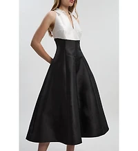 Karen Millen Women's Twill Contrast Tux Tailored Dress