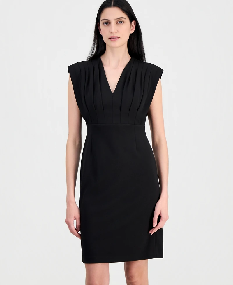 Anne Klein Women's Pleated-Bodice Sheath Dress