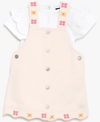 7 For All Mankind Baby Girls' Jumper Dress and Bodysuit, 2-Piece Set