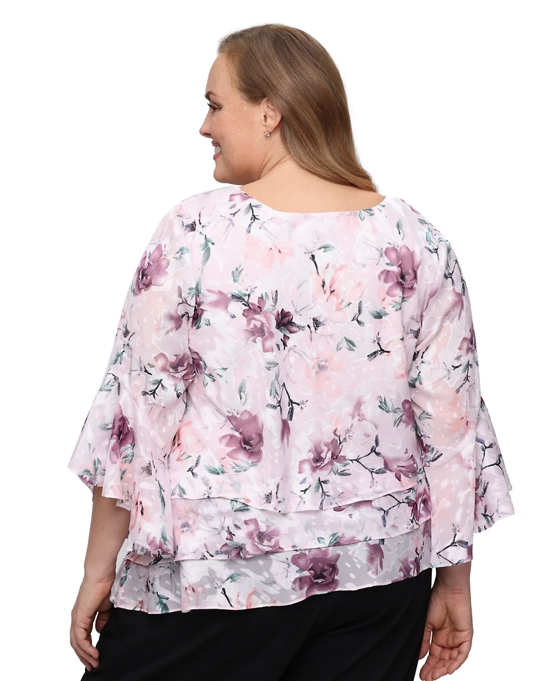 Alex Evenings Plus Size Short-Sleeve Boat Neck Top