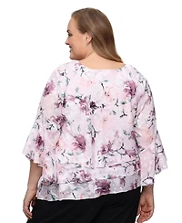 Alex Evenings Plus Size Short-Sleeve Boat Neck Top