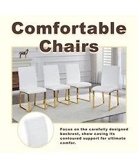 Streamdale Furniture 4-Pack Heavy-duty Chairs: 2.1" Cushion, Iron Frame, Home/Office
