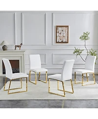 Streamdale Furniture 4-Pack Heavy-duty Chairs: 2.1" Cushion, Iron Frame, Home/Office