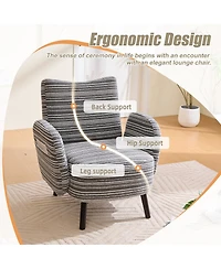 Streamdale Furniture Modern armchair with fabric, storage, solid wood legs, reading chair
