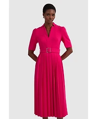 Karen Millen Women's Crepe Forever Pleat Midi Dress