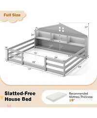 Sugift Montessori Floor Bed with Storage Compartments and Shelf