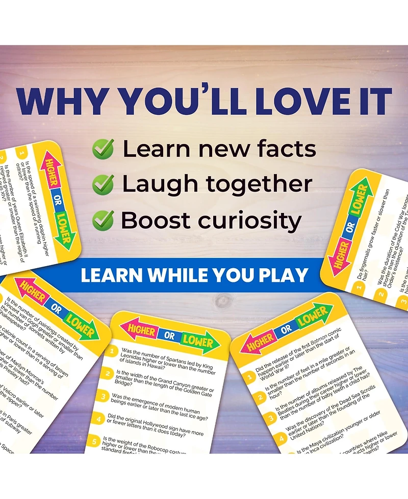 Quokka Board Game for Kids - Family Card and Adults Higher or Lower | Guess Fun Questions Easy to Learn 2 + Players