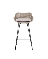 Streamdale Furniture Streamdale Wicker Barstools with Metal Hairpin Legs and Cushions (Set of 2