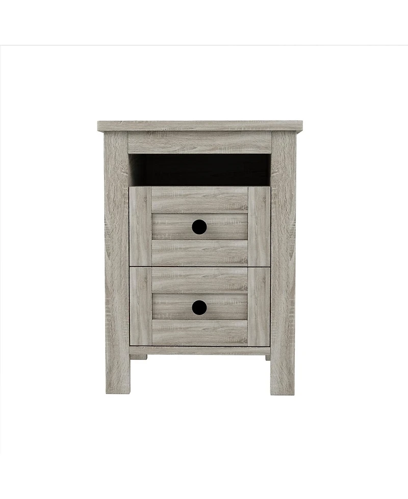 Streamdale Furniture 3-Piece Queen Farmhouse Bed Set w/ Storage Headboard, Nightstand & Dresser