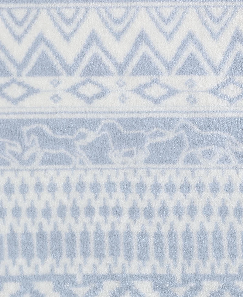 Wrangler Western Horse Stripe Printed Plush Throw, 70" X 50"