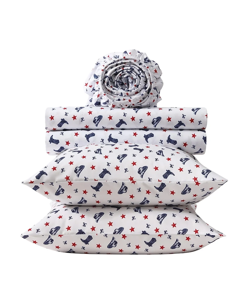 Wrangler Boots N Hats Bow Stars Microfiber 3-Pc. Sheet Set, Twin