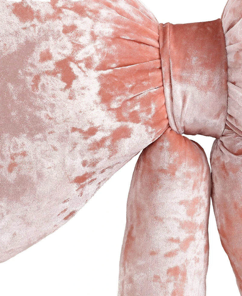 Betsey Johnson Velvet Bow Novelty Decorative Pillow, 18" X 18"