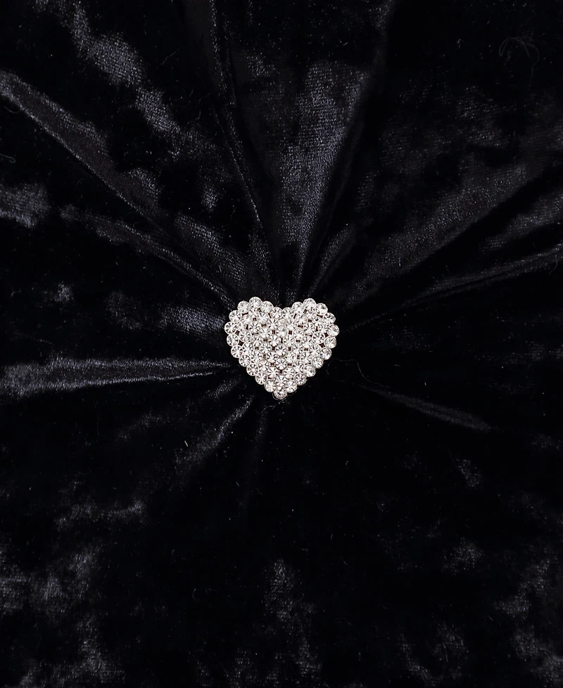 Betsey Johnson Velvet Heart Novelty Decorative Pillow, 18" X 18"