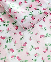 Betsey Johnson Rose Stripe Satin 3-Pc. Duvet Cover Set, King