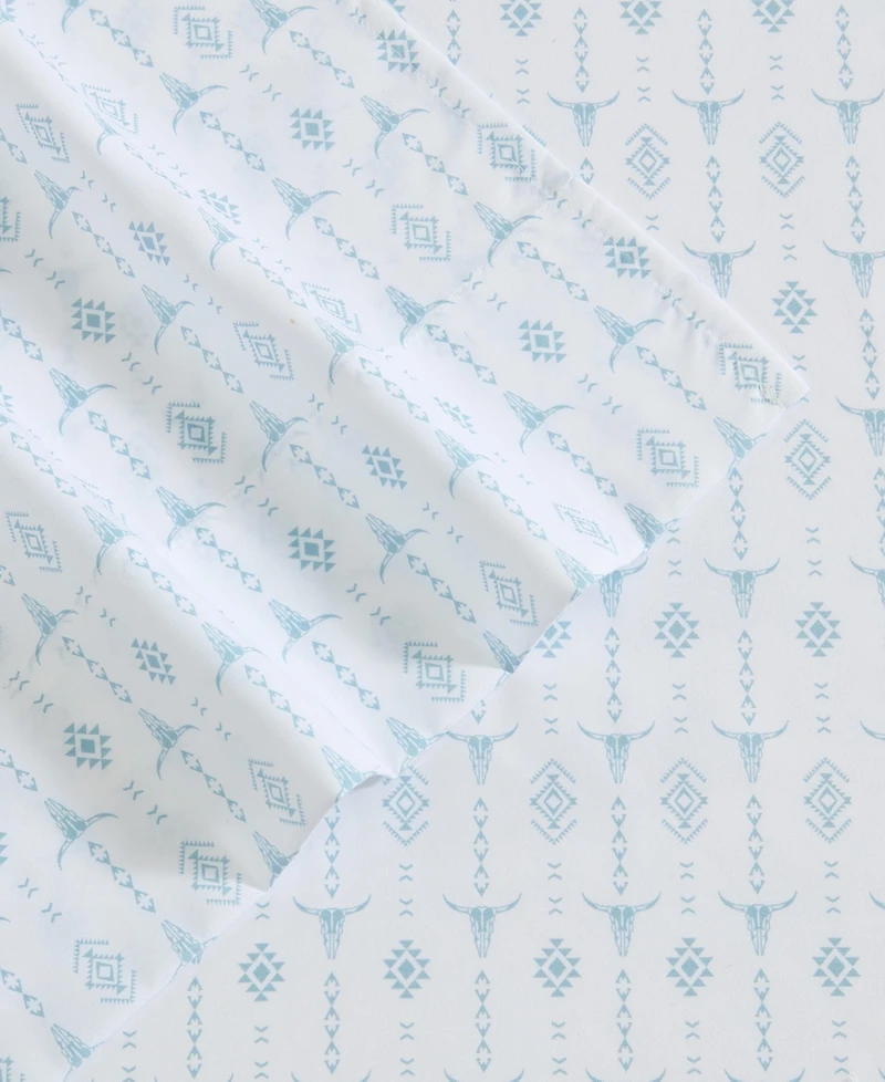 Wrangler Steer Head Stripe Microfiber 4-Pc. Sheet Set, Queen