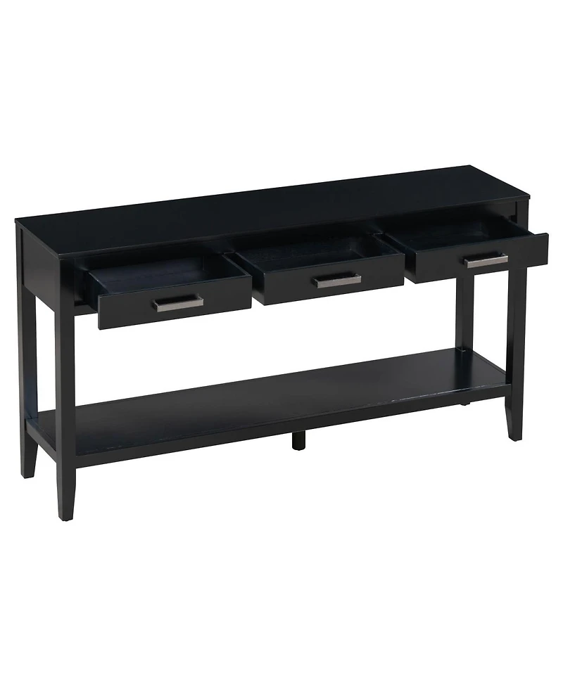 Streamdale Furniture Streamdale 59.1" Farmhouse Entryway Table with 3 Drawers & Bottom Shelf