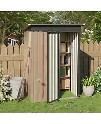 Streamdale Furniture 4.27FT x2.42FT Metal Garden Shed 5 X 3 Ft Pent Roof with Hinge Door