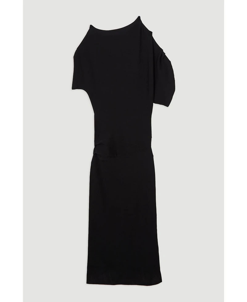 Karen Millen Women's Dropped Waist Asymmetric Maxi Dress