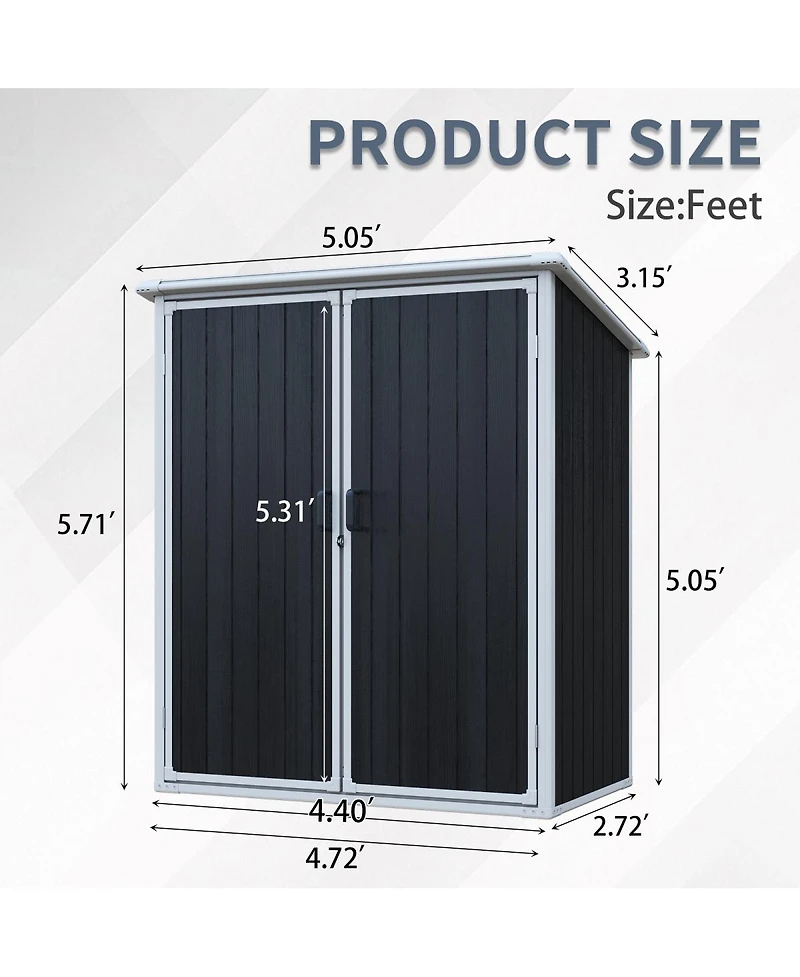 Streamdale Outdoor Storage Shed Waterproof Resin Cabinet with Lockable Doors