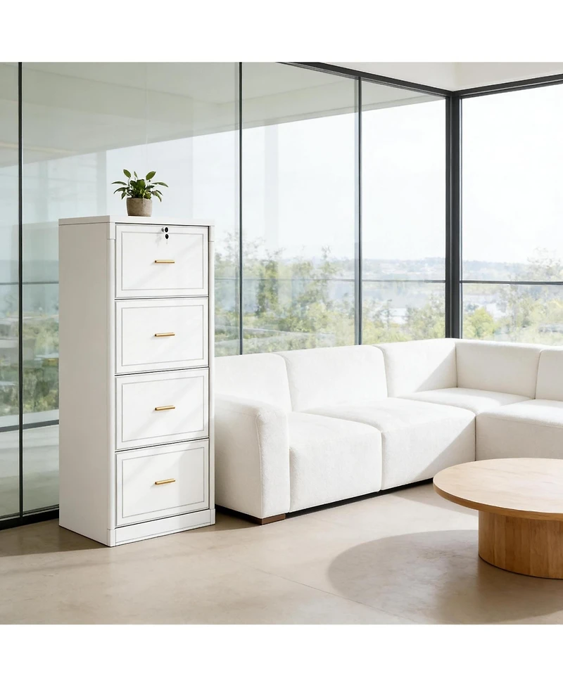 Rainsken 4-Drawer File Cabinet with Lock