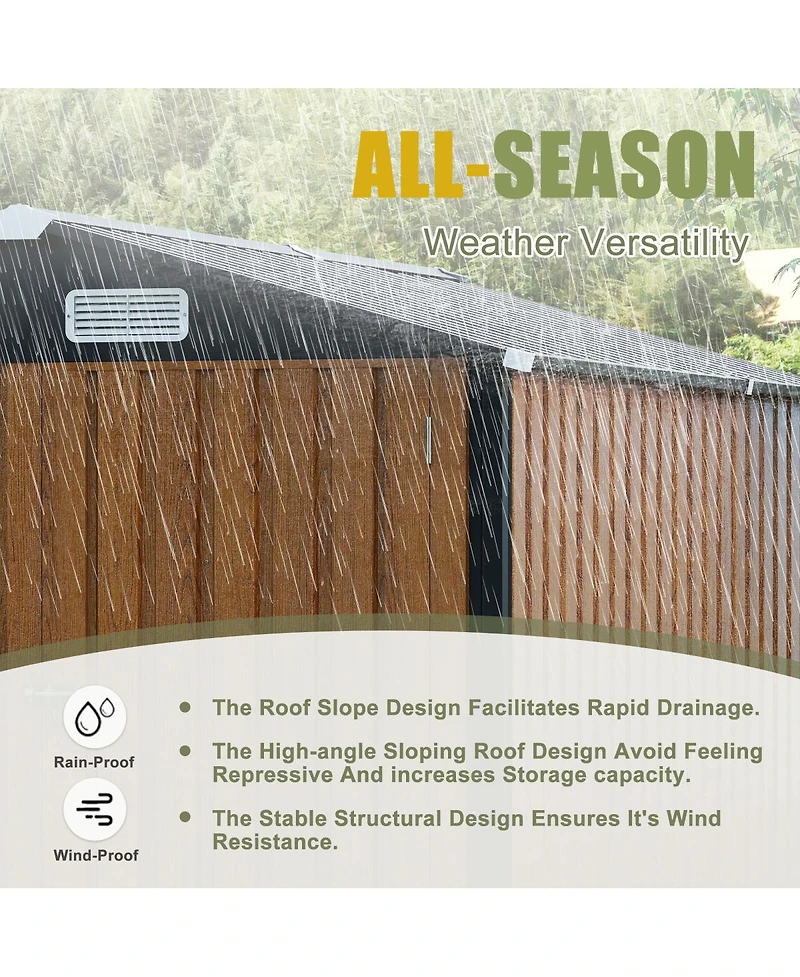 Streamdale Furniture 6×8FT Steel Clear Window Lockable Outdoor Storage Shed