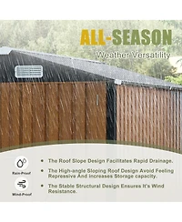 Streamdale Furniture 6×8FT Steel Clear Window Lockable Outdoor Storage Shed