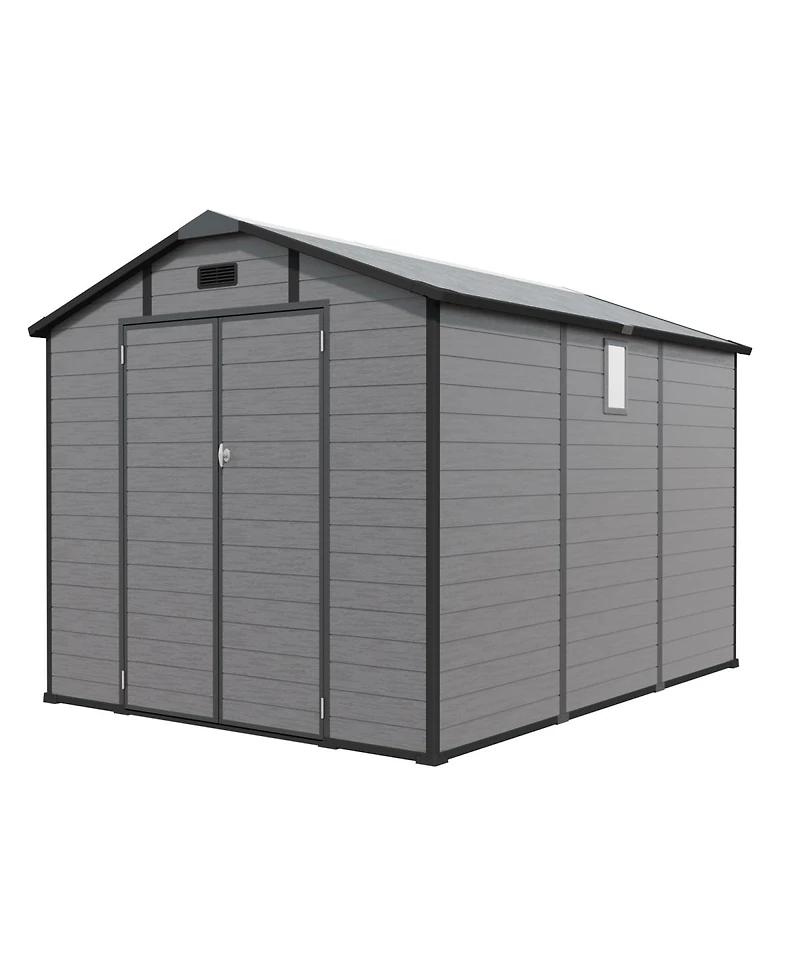 Streamdale Furniture Streamdale 8x10 Ft Plastic Outdoor Storage Shed - Lockable Resin Tool Shed