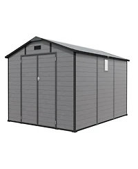 Streamdale Furniture Streamdale 8x10 Ft Plastic Outdoor Storage Shed - Lockable Resin Tool Shed