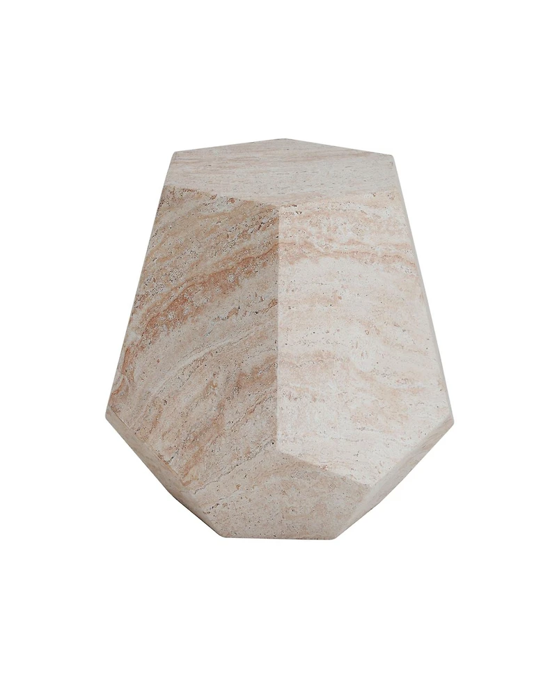 Streamdale Furniture Lightweight Concrete/Travertine Hexagonal Side Table