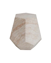 Streamdale Furniture Lightweight Concrete/Travertine Hexagonal Side Table