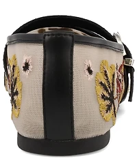 Mia Women's Bluet Embroidered Mesh Mary Jane Ballet Flats