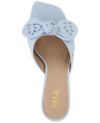 Mia Women's Elyzza Bow Slip-On Square-Toe Dress Sandals