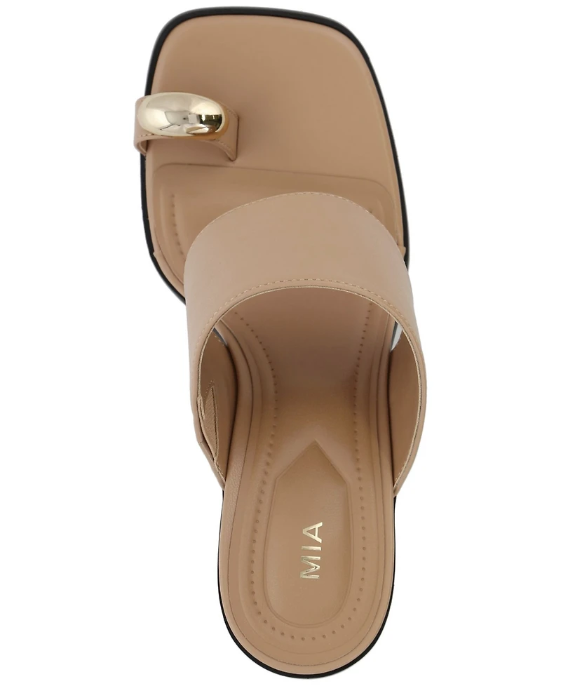Mia Women's Fawn Block Heel Slip-On Dress Sandals