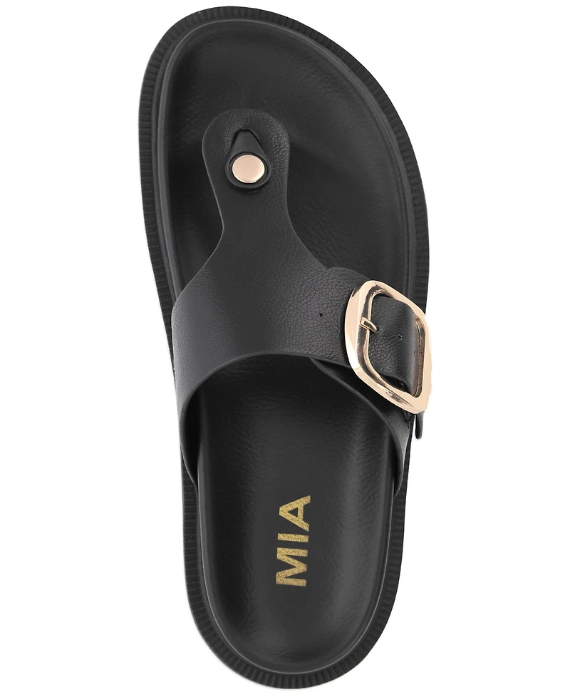 Mia Women's Geri Buckle Platform Thong Sandals