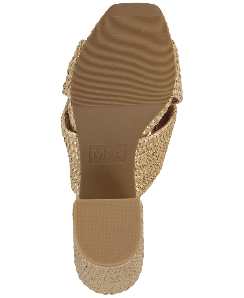 Mia Women's Hania Woven Raffia Slip-On Dress Sandals