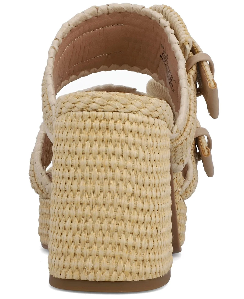 Mia Women's Woven Raffia Platform Dress Sandals